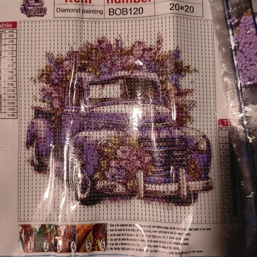 Purple and Gold Diamond Painting Kit 20x20
